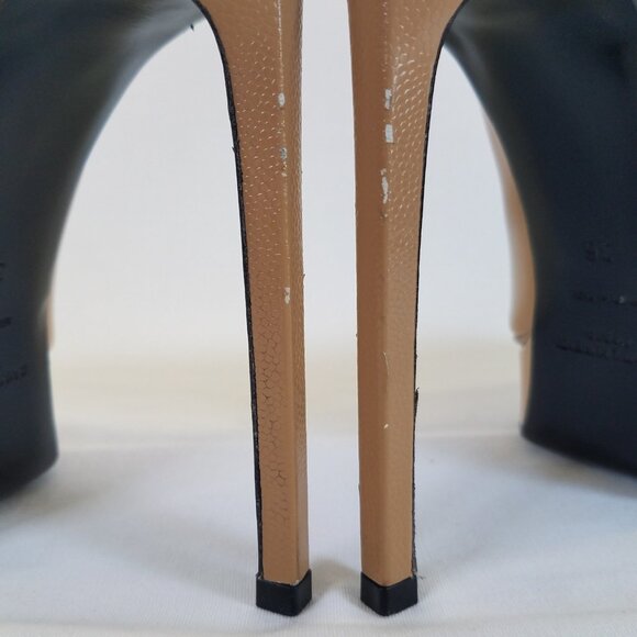 Saint Laurent Janis Platform Heels Tan SIZE 36  Dust Bags Pumps Pointed Leather - Picture 7 of 17